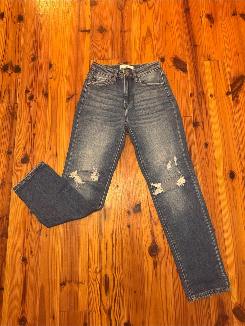 KanCan High-Rise Distressed Jeans - Medium Blue